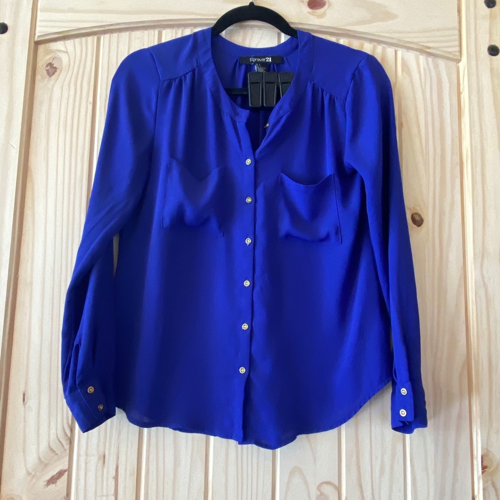 Royal blue button down